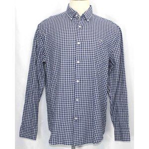 Vineyard Vines Whale Blue White‎ Gingham Check Button-Up L/S Shirt Mens Size XL